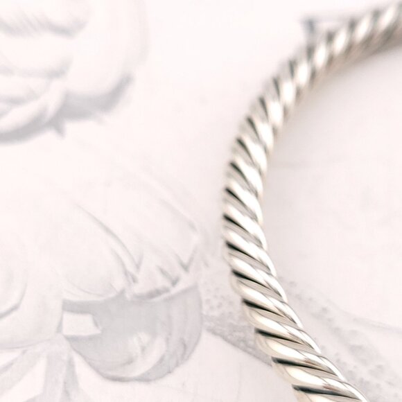 David Yurman Sterling Silver Diamonds & Lapis Solari 3.5mm Bangle Bracelet - Picture 10 of 11